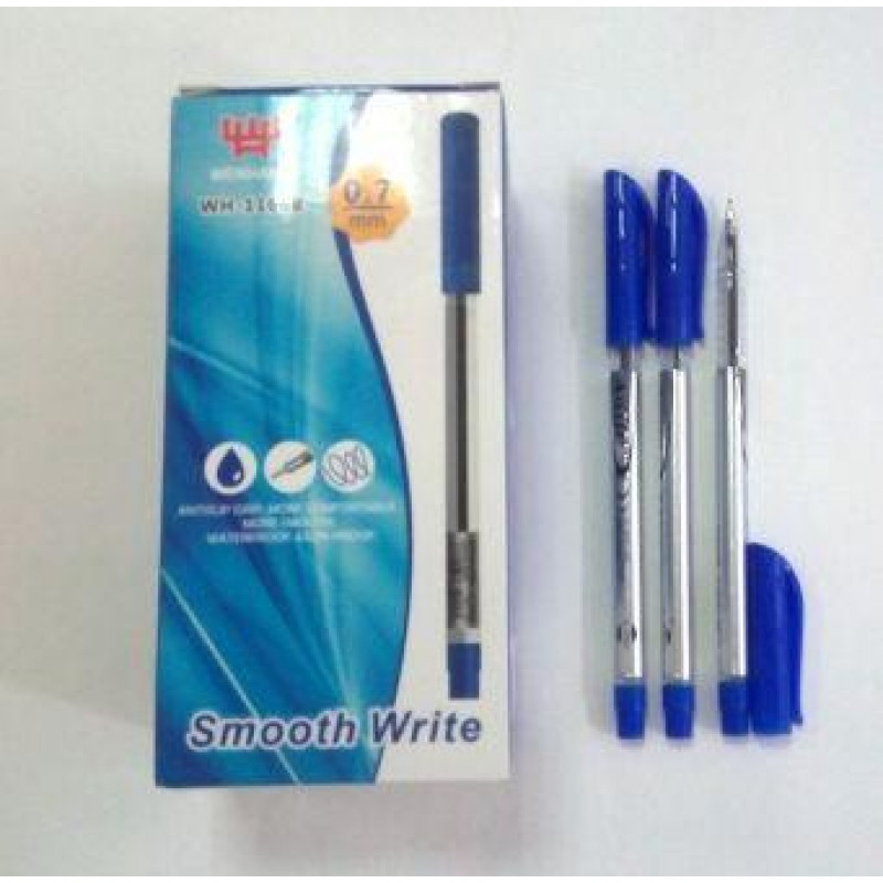 Ручка Smooth Write Wenhan шариков.на масляной основе 0,7мм WH1166B.син.(50шт/уп)